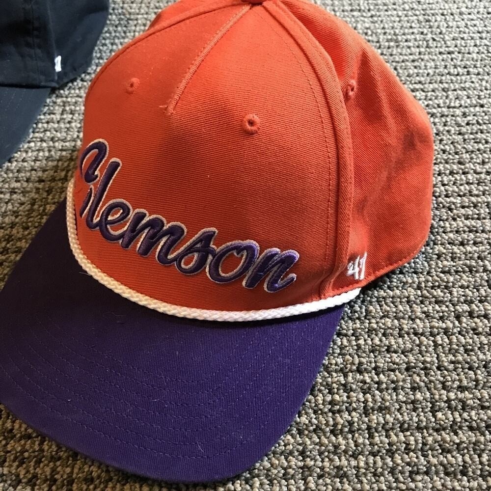 Clemson Tigers SnapBack Hat By '47 One Size Orange/Purple